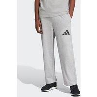 adidas Men/'s Essentials Wide Leg Three BAR Pant, Medium Grey Heather/Black, L