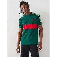 Adidas Originals Men'S 3-Stripe Panel T-Shirt - Collegiate Green/Better Scarlet