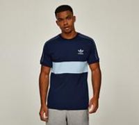 adidas Originals 3 Stripe Panel T-Shirt - Blue - Size L