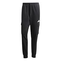 adidas Men/'s Essentials FEELCOZY Fleece Cargo Pant, Black/White, XXL