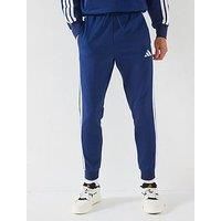 adidas Men/'s Essential Three Stripes Fleece Pant, Dark Blue/White, XXL