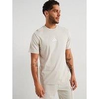 adidas Men/'s Essentials Small Logo Single Jersey TEE, Wonder Alumina/White, S