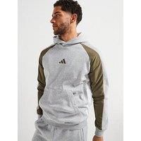 adidas Men/'s Seasonal Essentials Colorblock Hoodie, medium grey heather, XL