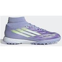 adidas Women/'s F50 SPARKFUSION League W Mid Turf Football Boots, Violet Tone/Lucid Lemon/Purple Rush, 10 UK