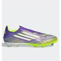 adidas Unisex F50 League Laceless Firm Ground Football Boots, Purple Rush/Cloud White/Lucid Lemon, 11 UK