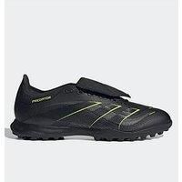 adidas Unisex Predator League Fold-Over Tongue Turf Football Boots, Core Black/Carbon/Lucid Lemon, 8 UK