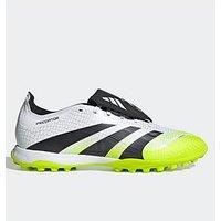 adidas Unisex Predator League Fold-Over Tongue Turf Football Boots, Cloud White/Core Black/Lucid Lemon, 6 UK
