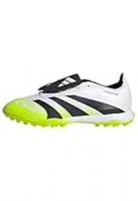 adidas Unisex Predator League Fold-Over Tongue Turf Football Boots, Cloud White/Core Black/Lucid Lemon, 9 UK