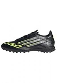 adidas Unisex F50 League Turf Football Boots, Core Black/Iron Metallic/Lucid Lemon, 6 UK