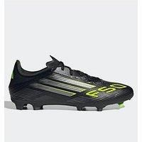 adidas Unisex F50 League Firm Ground Football Boots, Core Black/Iron Metallic/Lucid Lemon, 9 UK