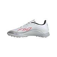 adidas Unisex F50 Messi League Turf Football Boots, Cloud White/Lucid Red/Silver Metallic, 9.5 UK