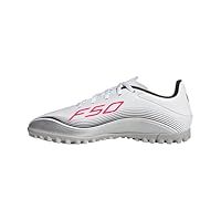adidas Unisex F50 Messi Club Turf Football Boots, FTWR White/Lucid red/Silver met, 9 UK