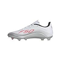 adidas Unisex F50 Messi League Firm Multi Ground Football Boots, Cloud White/Lucid Red/Silver Metallic, 8 UK