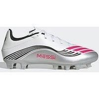 adidas Unisex F50 Messi Club Firm Multi Ground Football Boots, Cloud White/Lucid Red/Silver Metallic, 10.5 UK
