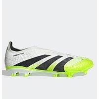 adidas Unisex Predator League Laceless Firm Multi Ground Football Boots, Cloud White/Core Black/Lucid Lemon, 7 UK