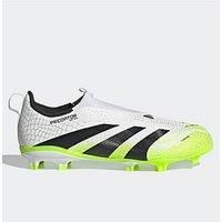 Adidas Junior Predator League Laceless Firm Ground Football Boots - White