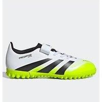 adidas Predator Club Hook-and-Loop Turf Football Boots Kids, FTWR White/core Black/Lucid Lemon, 1 UK Child