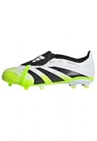 adidas Predator League Fold-Over Tongue Firm Multi Ground Football Boots Kids, Cloud White/Core Black/Lucid Lemon, 12 UK Child