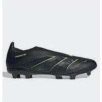 adidas Unisex Predator League Laceless Firm Multi Ground Football Boots, Core Black/Carbon/Lucid Lemon, 12 UK