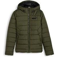 Puma Boys Essentials Hooded Padded Jacket - Green