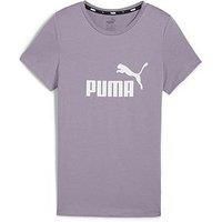 Puma Girls Essentials Logo Tee - Purple