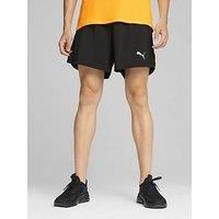 PUMA Mens Run Favorite Velocity 2in1 M Woven Shorts, Puma Black-Sunset Glow, L EU