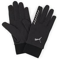Puma PR Winter Running Gloves Black Reflective Fleece Mens Womens