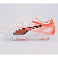 PUMA Unisex Ultra 5 Match MXSG Soccer Shoe, White Black-Glowing RED, 8 UK