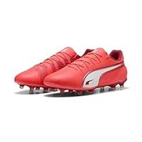 PUMA Unisex King Match FG/AG Soccer Shoe, Glowing RED White-RED FIRE, 11 UK