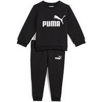 PUMA Unisex Baby MINICATS ESS Crew Set FL INF Gestrickte Anzüge, PUMA Black, 80