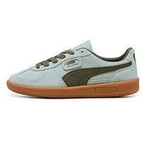PUMA Palermo Leather Peaceful Blue/Loden Green Trainers - UK 4