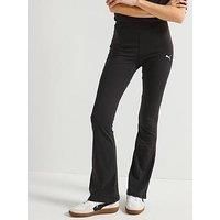 Puma Womens Essentials Logo High-Waist Flared Leggings - Black