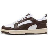 PUMA Unisex Rebound V6 Low Sneaker, White-Chocolate-Alpine Snow, 7 UK