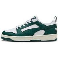 PUMA Unisex Rebound V6 Low Sneaker, White-Dark Myrtle-Warm White, 6 UK