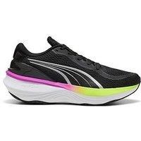 PUMA Unisex SCEND PRO 2 Road Running Shoe, Black-Yellow Alert-Pure Magenta, 6 UK