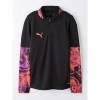 Puma Junior Individual Cup 1/4 Zip-Top - Black