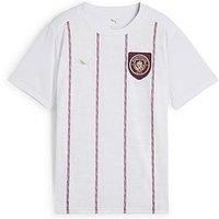 Puma Junior Mcfc Prematch Short Sleeve Jersey - White