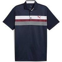 PUMA Mens West Polos, Deep Navy-White Glow, L EU