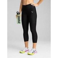 Puma Velocity Womens Running Tights Black 3/4 Capri Run Sports Training Jogging