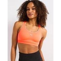 Puma Womens Running 4Keeps Mid Support Sports Bra - Red
