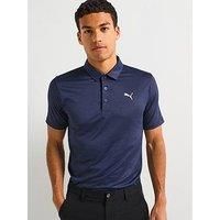 Puma Mens Golf Icon Heather Polo Shirt 20 - Deep Navy Heather