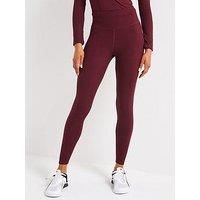 Puma Womens Training Evolve High Waist Full Length Tights - Burgundy - Purple