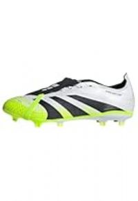 adidas Unisex Predator League Fold-Over Tongue Firm Multi Ground Football Boots, Cloud White/Core Black/Lucid Lemon, 12 UK