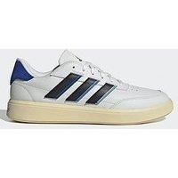 adidas Men/'s COURTBLOCK Shoes, Crystal White/core Black/Team Royal Blue, 6 UK