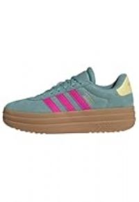 adidas Women/'s VL Court Bold Shoes, Powder Teal/Shock Pink/Powder Yellow, 6 UK
