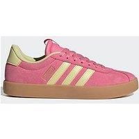 adidas Women/'s VL Court 3.0 Shoes, Pink Fusion/Powder Yellow/Gold met, 6 UK