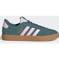 adidas Women/'s VL Court 3.0 Shoes, Preloved Teal/Clear Pink/Gold Metallic, 8 UK