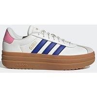 adidas Women/'s VL Court Bold Shoes, Core White/Semi Lucid Blue/Bliss Pink, 5 UK