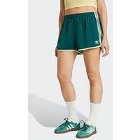 Adidas Originals Womens 3-Stripes Sprinter Shorts - Collegiate Green / Semi Green Spark