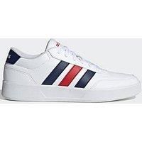 adidas Men/'s BREAKNET 3.0 Shoes, FTWR White/Dark Blue/Better Scarlet, 8 UK
